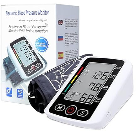 Digital Upper Arm Blood Pressure Monitor - USB Rechargeable, Arrhythmia Detection, Large Cuff, 2x120 Memory Sets for Home Use