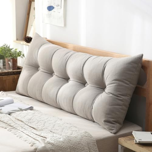 UWOBTN Cuscini Testata Letto Singolo/Matrimoniale Imbottita Supporto Lombare Cuscino per Letto e Divano Cuscino da Lettura Schienale Letto Rimovibile Lavabile Grande Cuscino da Parete(#2,150x60x20cm)