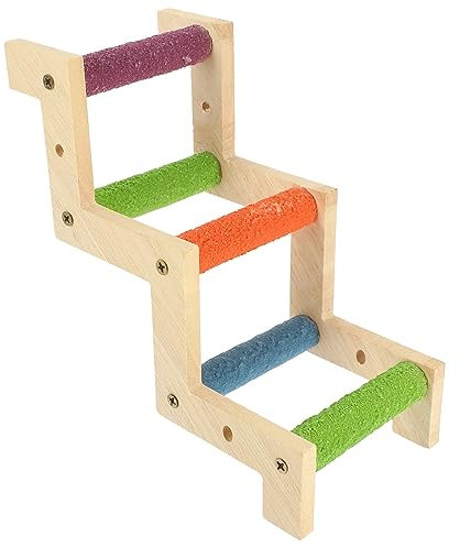 BUGUUYO Holz Vogelspielzeug Z-Form Kletterleiter Für Papageien Und Hamster Natürliches Material Sicher Für Beak Und Krallentraining Für Käfigdekoration Und Spielaktivitäten