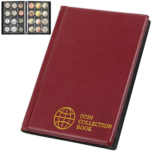 120-Taschen-Münzensammelalbum - Passt Für Münzen Unter 25mm, 30x30mm/1,2x1,2 Zoll Taschen-Münzhalter Sammel-Speicherbuch Für Penny, Euro CS0112RE