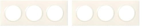 LEGRAND - Plaque dooxie Carrée - Plaque de Finition pour Prises et Interrupteurs dooxie - Fabriqué En France - 3 Postes - Blanc (Lot de 2)