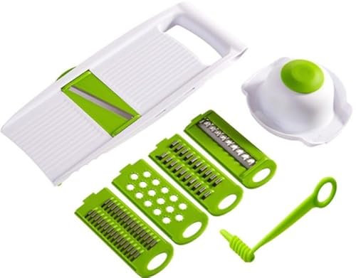 Mandoline Vegetable Slicers,5-in-1 Veggie Cutter,Vegetable Shredder,Hand Held Mandoline Slicer,Spiral Slicer,Multifunctional Food Slicer,for Potato, Carrot, Zucchini, Onion