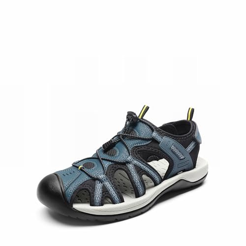 DREAM PAIRS Men's Sandals Hiking Water Sport Athletic Beach Outdoor Comfortable Casual Closed Toe Summer Sandal Shoes,Size 14,Dark Blue,DMUMST2505