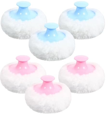 UPKOCH 6 Piezas Talco para Bebés Kit de Borlas de Felpa para Polvos de Talco para Herramienta de Mezcla para Uso Casa y Viajes