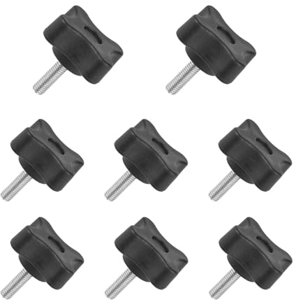 JJWNMLL 8pcs Tornillos, M5*16mm tornillo de estrella, tamaño de cabeza 30mm, tornillos moleteados, recambio de rosca, tornillo de fijación, pomo de sujeción para máquina