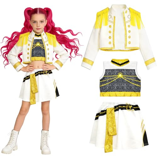 XILEPINGAN Costume Ruu-mi Anime Cosplay, Corea Pop Singer Costume, Hun-te Cosplay Costume, Ideale per Feste a Tema, Carnevale, Halloween (5-6Y/120)
