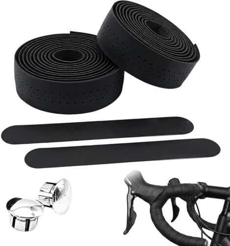 Stamlyn 2 Rolls Road Bike Handlebar Tape with End Plugs and Adhesive Strip