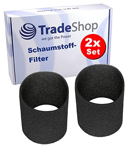2x Trade-Shop Schaumfilter/Staubsaugerfilter kompatibel mit Mauk NTS Nass- Trockensauger 20l 1200W, 30l 1200W, NTS 20, Metabo AS 8000, ASA 9001