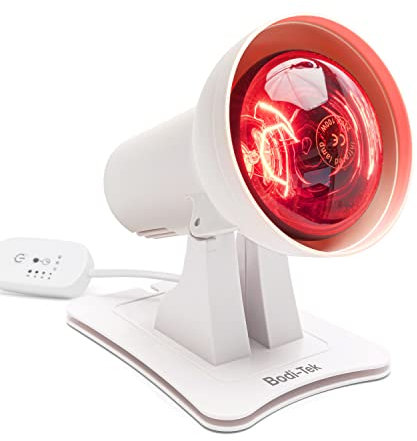Bodi-Tek Infrared Heat Lamp with 150W Shatterproof Bulb for Deep Penetrating Soothing Heat, Helps Ease Muscle Aches & Joint Stiffness, Timer & Heat Level Settings