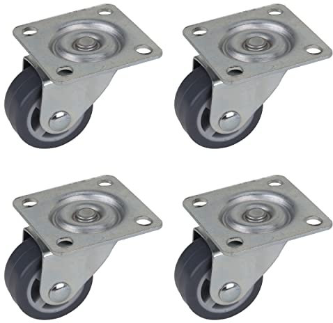 Dörner + Helmer Juego de 4 ruedas giratorias para muebles (30 mm, con placa, TPE sin dejar rastro, capacidad de carga de 60 kg)