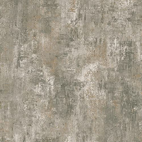 SOPHIE LAURENCE Plain Distressed Stone Concrete Effect Cove Texture Feature Wallpaper - Thick Heavy Duty Soild Paste The Paper Designer Wallpaper (Full Roll, Patina)