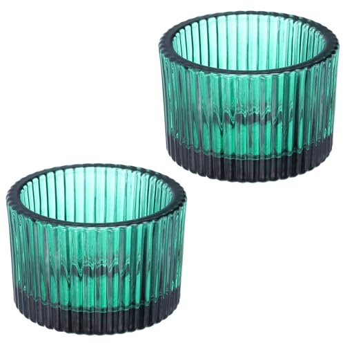 PATIKIL 2 Pcs Tealight Candle Holder, Tea Lights Candle Holder Glass Votive Candle Holders Glass Candle Holders for Table Centerpiece Decor Wedding Dinner Party, Dark Blue