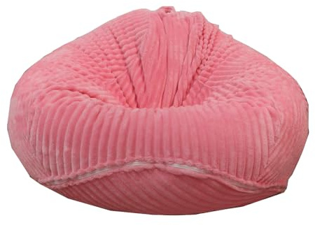Bestenrose Silla puf sin relleno para niños y adultos, solo funda para sofá de peluches (rosa, talla XL)