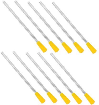 FRCOLOR 10pcs Triangle Iron Mallets Set for Dinner Bell Percussion with Metal Strikers, Classroom and Outdoor Musical Instrument Accessories for Rhythm and Chime Performance