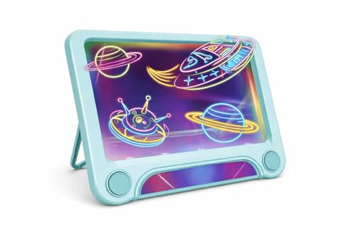 Magic LED Drawing Board for Kids, Light-Up Tracing Pad with 3 Double-Sided Cards & 4 Washable Markers, Glow Doodle Arts & Crafts Toy for Ages 3+