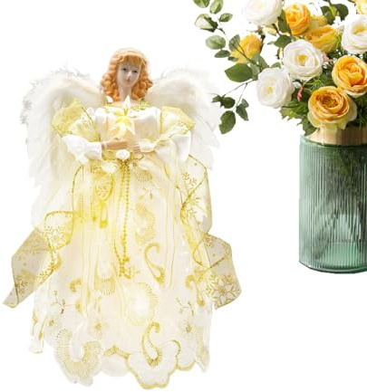 Ángel para Árbol De Navidad,Decoración Navideña En 3D,Muñeca Angelical para Coronar El Árbol De Navidad | para Hotel Sala De Estar Cocina Dormitorio Apartamento