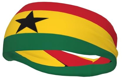 Ghana-Flagge, gemustertes schweißableitendes Sport-Stirnband, geeignet für Männer und Frauen, ideal für Laufen, Fitness, Basketball und Yoga.