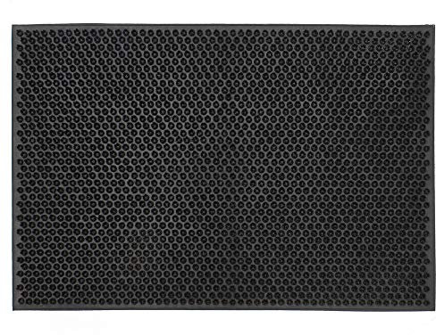 JVL Condor Classic Astro Turf-Look Rubber Scraper Mat, Black, 40 x 60 cm