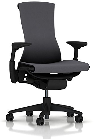 Herman Miller Embody Ergonomic Office Chair | Fully Adjustable Arms and Carpet Casters | Charcoal Rhythm