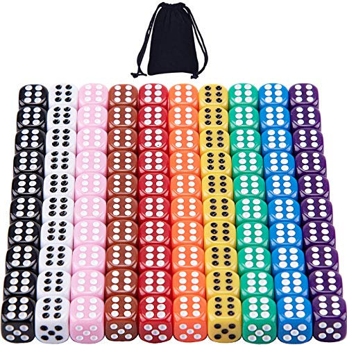 SIQUK 100 Stück Würfel 12mm Bunt Würfel für Tenzi Würfelspiele Tischspiele, 10 Farben