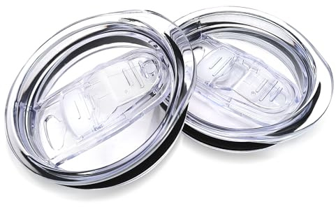 XccMe 20oz Skinny Tumbler Replacement Lids 2 Pack,Spill Proof Splash Resistant Silicone Sliding Covers,Straw Friendly, BPA Free