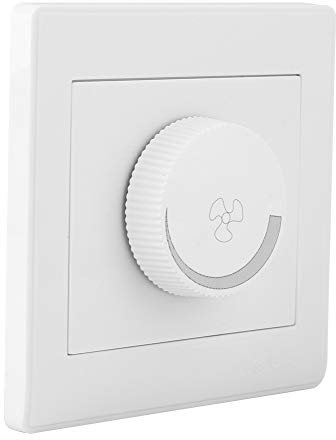 Interrupteur Ventilateur de Plafond Variateur de Lumiere Bouton de Commande de Panneau Mural Blanc AC250V 100W 86x86mm Interrupteur de Variateur D'éclairage