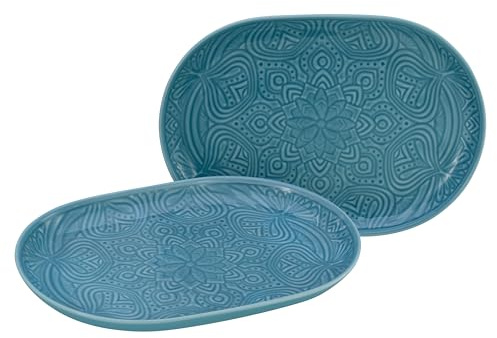 Creatable, 21625, Orient Mandala Series, 2-Piece Crockery Set, Porcelain Plate Set, Dishwasher and Microwave Safe, Made in Europe