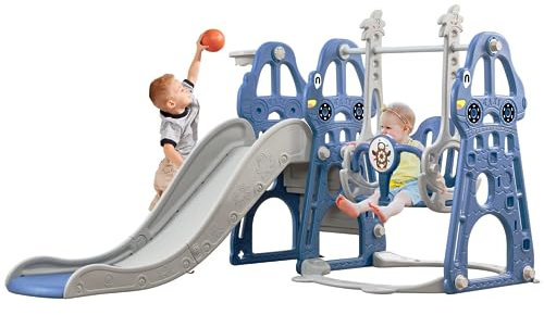 Arkyomi rutsche Indoor ab 1 2 3 4 5 Jahr,kinderrutsche mit schaukel Indoor Outdoor,Baby rutsche kinderzimmer,babyrutsche step2 gartenrutsche für Kleinkind