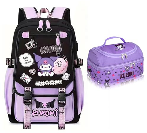 Roffatide Anime Drucken Business Casual Laptop Rucksack Mittagessack Schultern Reisen Wandern Tagessäcke Rucksack 17 Zoll C