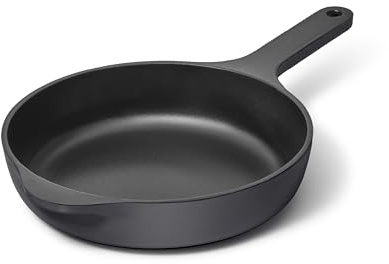 Caraway Cast Iron Skillet - 8” Enameled Cast Iron Pan With 3 Layer Enamel Coating - No Seasoning Required - Compatible With All Stovetops - Free From Forever Chemicals - Charcoal