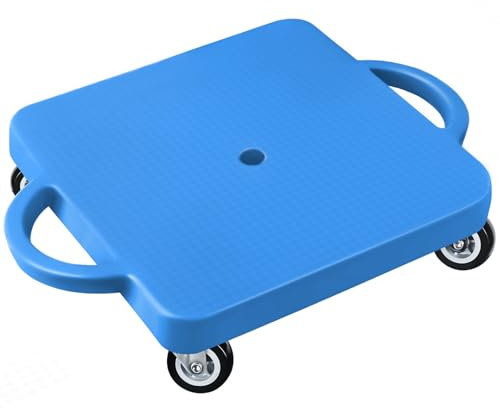 Kids Sitting Scooter Board with Handles Universal Wheels Swivel Casters Plastic Floor Surfer Sports Scooters with Rollers Autism Kids Sensory Scooter Board for Gym Class Physical Education Home Use