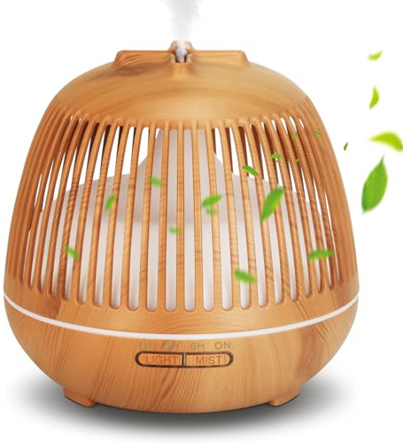 Vinato Diffusore di Oli Essenziali 550ml, Diffusore Aromi Ultrasuoni con 7 Luci LED, Timer, Spegnimento Automatico, BPA-Free, per Casa Ufficio Camera