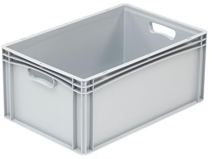 Plastic Euro Stacking Container, Heavy Duty Industrial Storage Containers Boxes Crates - 60x40x17cm - 35.6 Litres