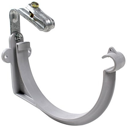 First Plast - Canal de PVC 25 semiredondo - Gancho para diadema montado con pinza de PVC 25 semiredondo - gris - First Plast