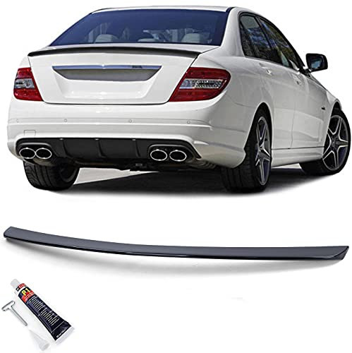 Sport Heckspoiler Lippe Schwarz Glanz für Mercedes C Klasse W204 Limousine 07-14