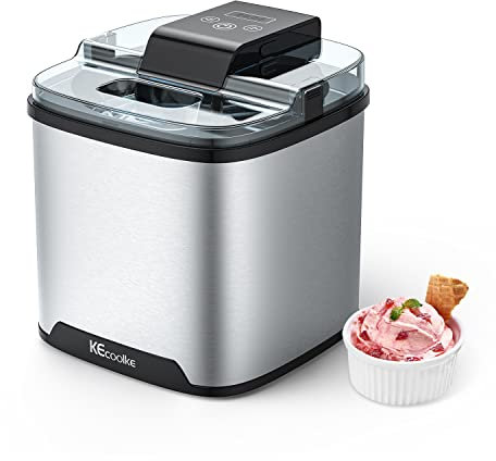 KECOOLKE Máquina eléctrica de helado, regalo de agradecimiento al profesor, máquina de helado para encimera, fruta, suave, hecha en casa, gran capacidad, 2 cuartos de galón, yogur congelado, sorbete