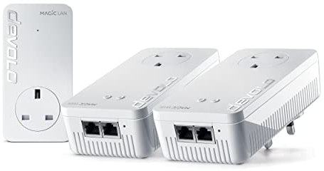 devolo Magic 2–2400 Wi-Fi 6: Whole Home Kit | 4k/ 8k UHD Streaming | Stable Home Working (Up to 2400 Mbps powerline & 1800 Mbps Mesh WiFi 6, G.hn, 5x Gb LAN ports)