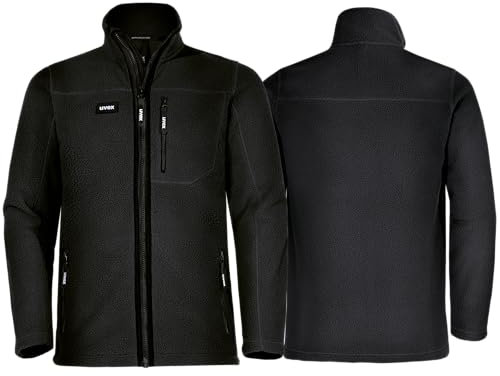 Uvex Echor - Giacca da lavoro da uomo in pile Sherpa, Nero , XXXXL