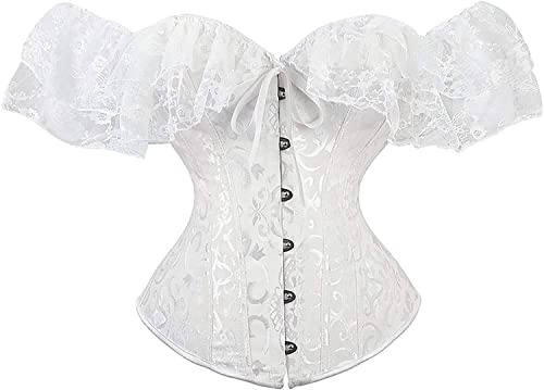 Siyova Corsetto con Manica Corta Donna Sottile Crop Top Canotta Ragazza Estivo Sexy Vintage in Tinta Unita Top Corto Elegante