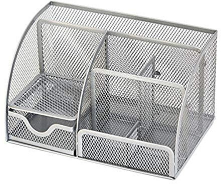 UNNS Aktenhalter File Rack Office Desk Schreibwaren-Endbearbeitungsstudentenwohnheim-Metall-Datei Aufbewahrungsbox Silber 9 Gitter Bleistift Bürobedarf Lagerregal Ordner-Organizer