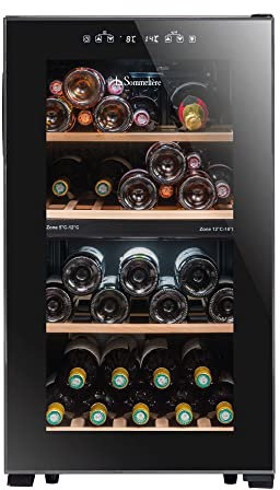 LA SOMMELIERE Cave de mise à température double zone LS51.2ZBLACK 50 Bouteilles