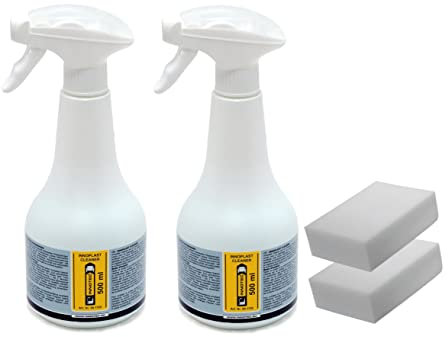 2 Stück Innotec Innoplast Cleaner Flugrostentferner - entfernt Flugrost, Nikotin, Fett, Schmutz - Innoplast Cleaner 500ml + Reinigungsschwamm - Silikonfrei für Lackierereien und Karosseriewerkstätten