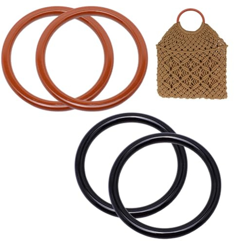 PH PandaHall 4 Manico Rotondo per Borsa, 2 Colori Manici per Sacchetti di Plastica Maniglia per Borsa Decorativa Maniglia per Borsa Sostituzioni per Cannucce Borse in Tela da Spiaggia Macrame, 13.5cm