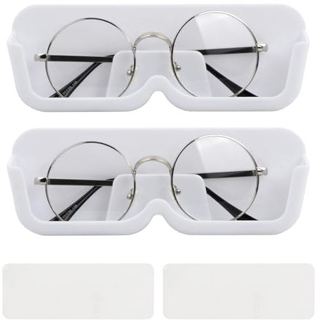 Rapidbok 2 Stück Brillenablage Wand, Brillenhalter Wand, Wand Brillenaufbewahrung, Sonnenbrillen Aufbewahrung Organizer Wandmontage, Organizer Wandmontage zum Brille Sonnenbrillen (Weiß)