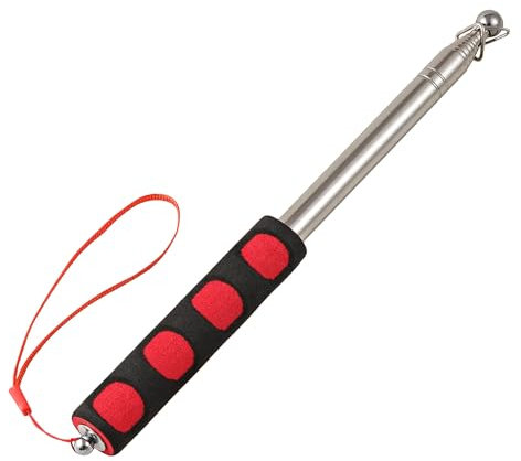 2 Metri Asta Bandiera Telescopica per Bandiera Telescopica Portatile Insegnamento Bandiere per Guide Turistiche Acciaio Inox Insegnanti con 4 Clip Asta della Bandiera (Rosso)