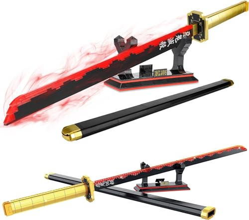 QLT Demon ideas Slayer Tsugikuni Yoriichi Sword Building Set, 606 Pcs Toy Building Set Toy Compatible with Lego Anime, Katana Building Set, Gift for Anime Adults Fans