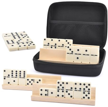 Domino set i fodral, retro dominospel, spel för barn klassisk domino 28 delar: ett viktigt traditionellt dominoset för familjemedlemmar, vännersammankomster, resor och sovrum