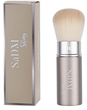 Pennello Kabuki da Trucco Retrattile – Pennello per il Viso per Fondotinta Liquido, Cipria, Crema, Blush e Bronzer – Compatto, Vegano e Cruelty-Free