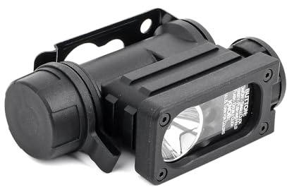 QIRUIMY Lampe de Poche Multicolore compacte Tactique, feu de Survie LED Blanc/Rouge / / Bleu/IR, Lampe Frontale Indicateurs de Signal de sécurité Lumière de Casque stroboscopique (Noir)