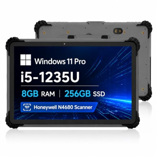 Breloom ST13-U robust surfplatta, 13,3 tum Windows 11 Pro Tablet Intel I5-1235U, 8 GB+256 GB, IP65 vattentät, 4G LTE/GPS/BT5.2/WiFi 6, 13MP+5MP kamera, 8000mAh batteri (I5, 8+256, w/2D)